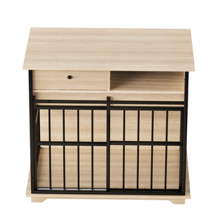 Dog Crate Furniture , Large Dog Cage Furniture with Tray for Medium Large Dogs, Wooden Dog Kennel Furniture Dweva