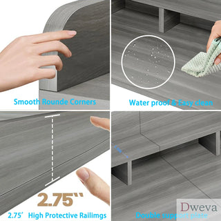 Washer Dryer Countertop with Non-slip Pads, Laundry Wood Shelf Topper with Edge, 54" Width x 27.5" Depth Double Layer Organizer for Washer and Dryer Laundry Hamper Counter Storage (GS) Big Deal Days Dweva