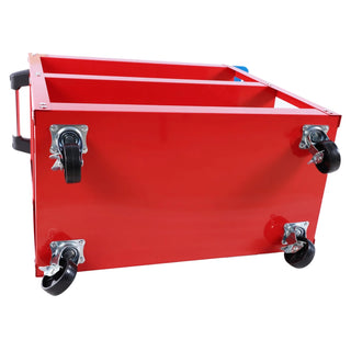 Tool Cart on Wheels, 3 Tier Rolling Mechanic Tool Cart, Heavy Duty Steel Utility Cart w/Lockable Wheels, 450 LBS Capacity Industrial Service Cart for Garage, Warehouse, Workshop (Bright Red) Dweva