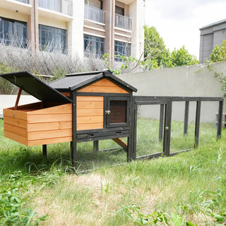 Wooden Chicken Coop, Large Outdoor Hen House with Nesting Box Poultry Cage, Rabbit Hutch Bunny Cage , Waterproof for Outdoor Backyard Dweva