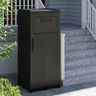 Package Delivery Box for Outside, Large Parcel Drop Box with Lockable Secure, Waterproof Resin Storage Anti-Theft Outdoor Package Delivery for Porch, Curbside, House Dweva