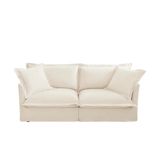 Slipcovered Fluffy Sofa - 2 Seat Dweva