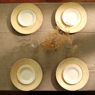 Handcrafted 13" Wood Charger Plate Wooden Dinning Placemat Artisan Wood Tableware Dweva