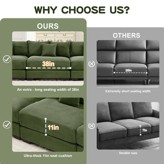 Velora Cloud Modular Sofa - Green