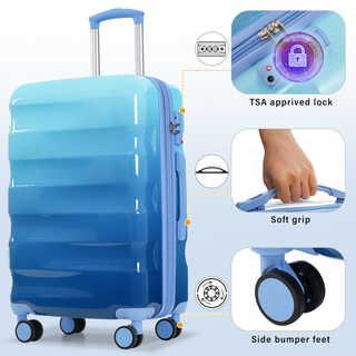 Luggage Set 3 Piece – Hardshell Suitcases with Spinner Wheels and TSA Lock, Lightweight Durable PC+ABS, Vibrant Glossy Expandable Design for Travel (20"/24"/28") Dweva