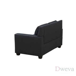 Kendall Linen Nailhead Loveseat Dweva