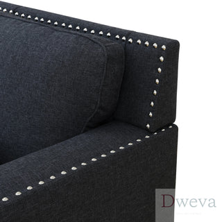 Kendall Linen Nailhead Loveseat Dweva