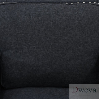 Kendall Linen Nailhead Loveseat Dweva