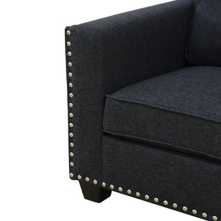 Kendall Linen Nailhead Loveseat Dweva