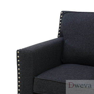 Kendall Linen Nailhead Loveseat Dweva