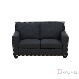 Kendall Linen Nailhead Loveseat Dweva