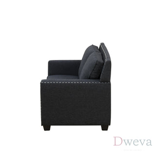 Kendall Linen Nailhead Loveseat Dweva