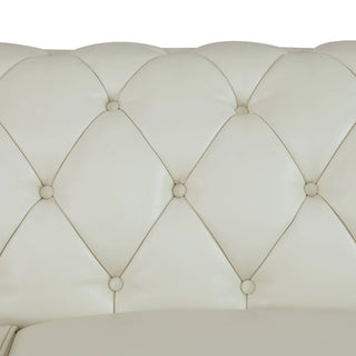 89" White Cow Top Leather 2-Piece Living Room Sofa Set
