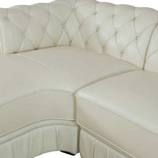 89" White Cow Top Leather 2-Piece Living Room Sofa Set