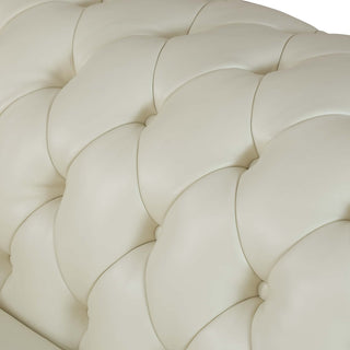 Off-White Cow Top Leather 3-Piece Living Room Sofa Set