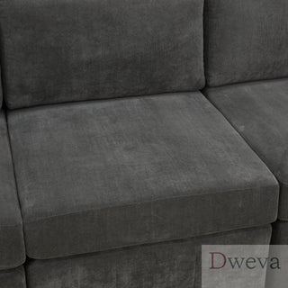 Haven 5-Piece Pineapple Fabric Modular Sectional Sofa Set Dweva