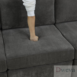 Haven 5-Piece Pineapple Fabric Modular Sectional Sofa Set Dweva