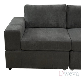 Haven 4-Piece Pineapple Fabric Modular Sectional Sofa Set Dweva