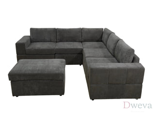 Haven 6-Piece Pineapple Fabric Modular Sectional Sofa Set Dweva