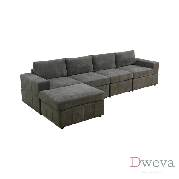 Haven 5-Piece Pineapple Fabric Modular Sectional Sofa Set image