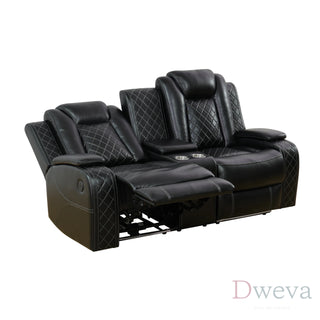 CineLuxe 3-Piece Breathing Leather Recliner Set Dweva