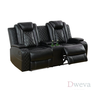 CineLuxe 3-Piece Breathing Leather Recliner Set Dweva