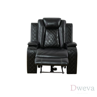 CineLuxe 3-Piece Breathing Leather Recliner Set Dweva