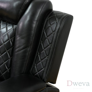 CineLuxe 3-Piece Breathing Leather Recliner Set Dweva