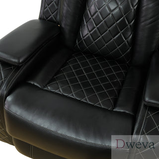 CineLuxe 3-Piece Breathing Leather Recliner Set Dweva