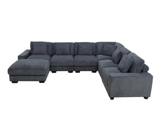 Haven 7-Piece Corduroy Modular Sectional Sofa Set Dweva