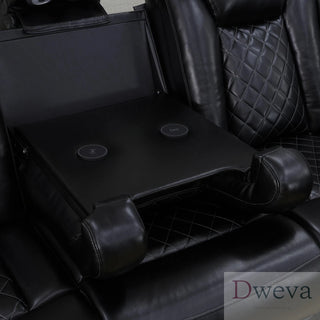 CineLuxe 3-Piece Breathing Leather Power Recliner Sectional Sofa Dweva