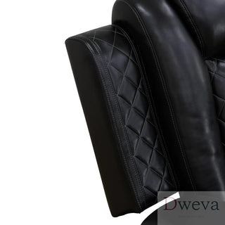 CineLuxe 3-Piece Breathing Leather Power Recliner Sectional Sofa Dweva