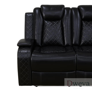 CineLuxe 3-Piece Breathing Leather Power Recliner Sectional Sofa Dweva