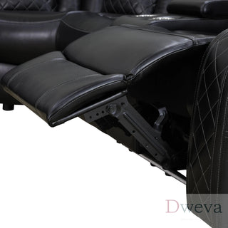 CineLuxe 3-Piece Breathing Leather Power Recliner Sectional Sofa Dweva