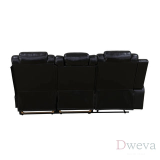 CineLuxe 3-Piece Breathing Leather Power Recliner Sectional Sofa Dweva