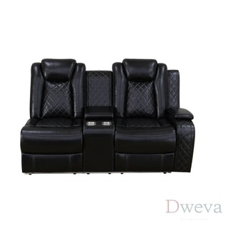 CineLuxe 3-Piece Breathing Leather Power Recliner Sectional Sofa Dweva