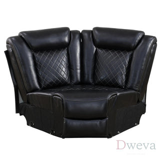 CineLuxe 3-Piece Breathing Leather Power Recliner Sectional Sofa Dweva