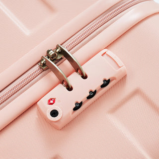 Luggage Sets New Model ABS Hardshell 3pcs Clearance Luggage Hardside Lightweight Durable Suitcase sets Spinner Wheels Suitcase with TSA Lock 20''24''28''( pink) Dweva
