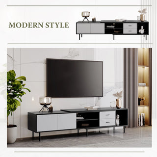 Modern TV Stand for 80'' TV with 2 Doors, Media Console Table, Entertainment Center with Large Storage Cabinet for Living Room, Bedroom