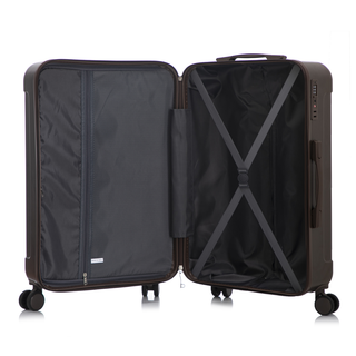 20"/24"/28" 3 pcs/set in ABS Spinner Wheel Luggage, Carry on Suitcase, Matching Color, TSA Combination Lock (Brown) Dweva