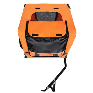 Outdoor Heavy Duty Collapsible Pet Bike Trailer with 16-Inch All-Terrain Wheels & Universal Hitch – Foldable Dog/Cargo Carrier Cart for Bicycles, orange Dweva