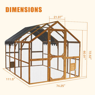 Outdoor Chicken Coop Enclosures 110" Large Kitten Playpen,Upgrade Waterproof Cover Dweva