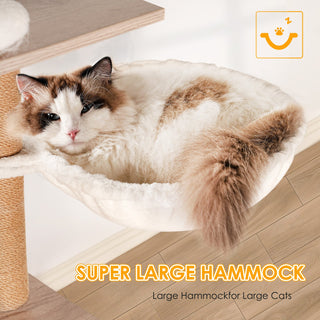 Cat Tree with Litter Box Enclosure - Modern Cat Condo with Scratching Posts, Feeding Bowl & Removable Pompom Sticks, Gray Dweva