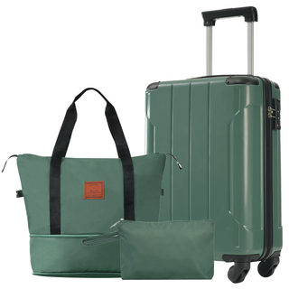 Hardshell Luggage Sets 3 Piece Carry-on Suitcases with Wheels Travel Luggage for Men Women, Green(20in) Dweva