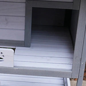 Three Story Outdoor Cat House with Balcony, Large Feral Villa Cat Shelter Weatherproof, 3 Story Outside Cat House for Multiple Cats Dweva