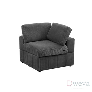 Haven 7-Piece Corduroy Modular Sectional Sofa Set Dweva