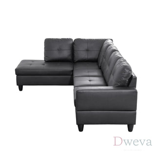 Vetra 3-Piece Faux Leather Sectional Sofa Set Dweva