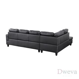 Vetra 3-Piece Faux Leather Sectional Sofa Set Dweva