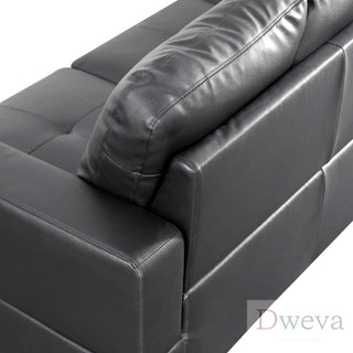 Vetra 3-Piece Faux Leather Sectional Sofa Set Dweva
