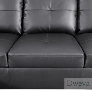 Vetra 3-Piece Faux Leather Sectional Sofa Set Dweva